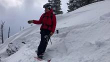 Reactive storm slabs in the Flathead Range.